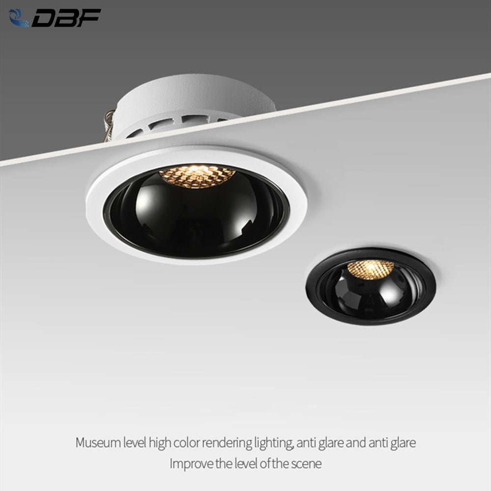 DBF Anti-Glare Ceiling Spot Light 7W 12W 18W 20W New Honeycomb Nest Reflector Home Bedroom Corridor Dimmable Embedded Downlight