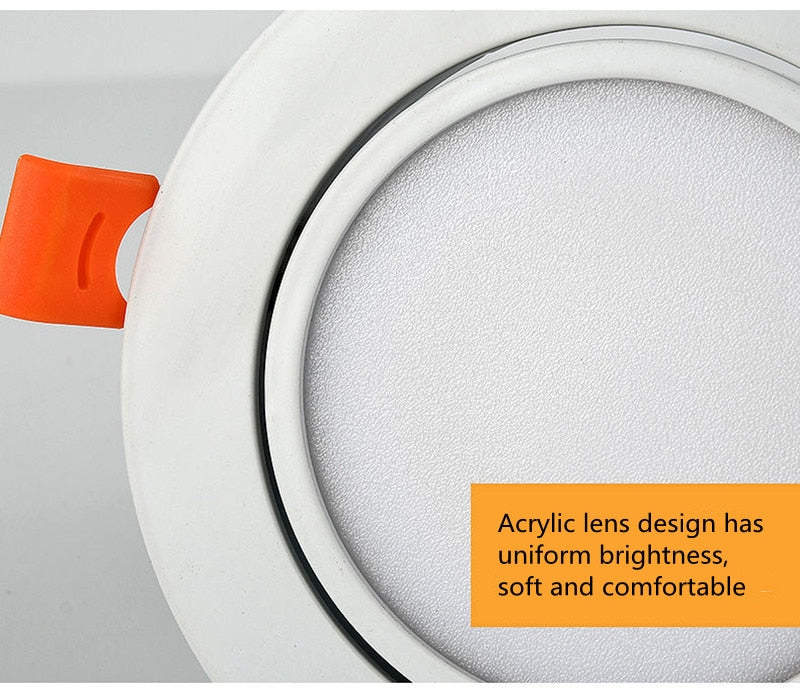 Dimmable AC110V 220V Embedded Anti-Glare LED Downlight 5W 7W 9W 12W 15W 18W COB Ceiling Light Spotlight Indoor Lighting