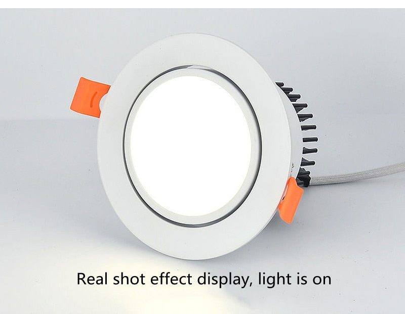 Dimmable AC110V 220V Embedded Anti-Glare LED Downlight 5W 7W 9W 12W 15W 18W COB Ceiling Light Spotlight Indoor Lighting