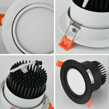 Dimmable AC110V 220V Embedded Anti-Glare LED Downlight 5W 7W 9W 12W 15W 18W COB Ceiling Light Spotlight Indoor Lighting