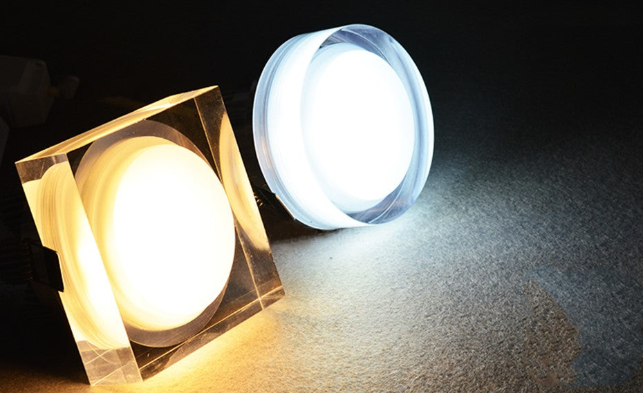 Led Recessed Downlight Round/Square Crystal Ceiling Led Lamp 1W 5W 10W Spot Led Light For Living Room Bedroom Restaurant Coffee
