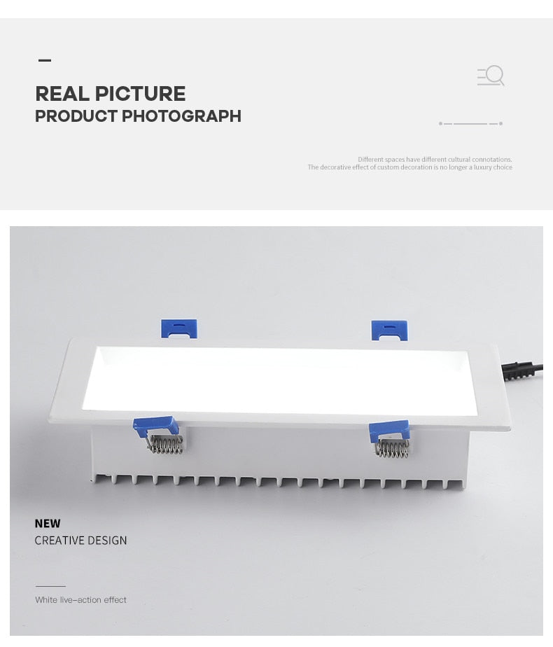 Dimmable Led Panel Recessed led Downlight 12W 18W 24w 30w Square Led Spot Light Led Ceiling Lamp AC110V 220V