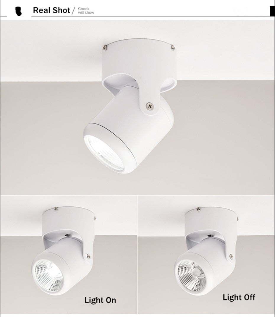 Macaron Led Downlight Surface Mounted Spot Led 360° Rotation COB Chip Indoor Lighting Background Wall Living Room Ceiling Lights