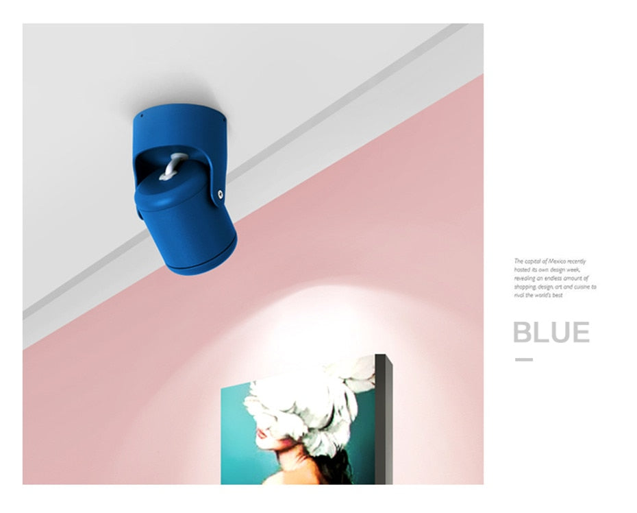 Macaron Led Downlight Surface Mounted Spot Led 360° Rotation COB Chip Indoor Lighting Background Wall Living Room Ceiling Lights