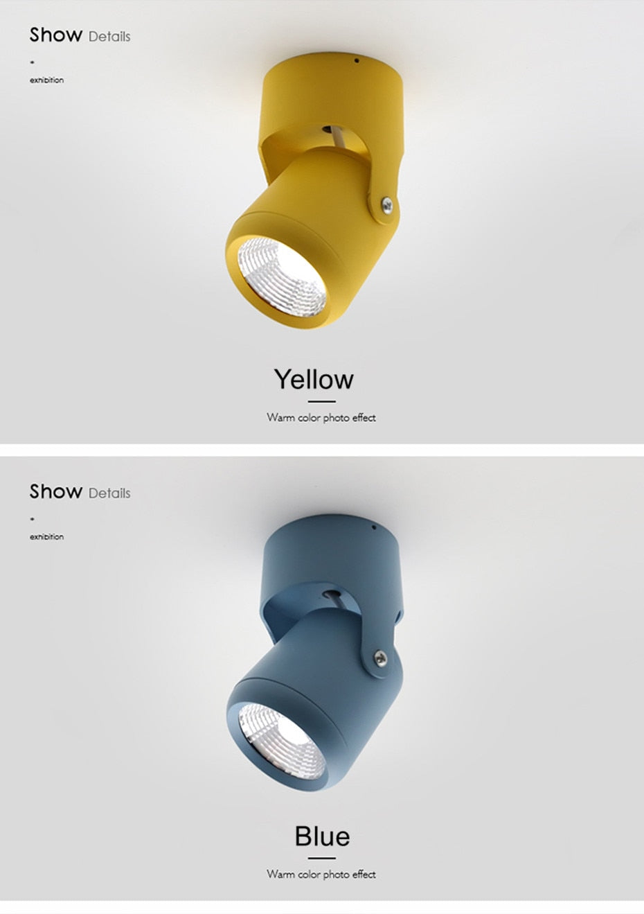 Macaron Led Downlight Surface Mounted Spot Led 360° Rotation COB Chip Indoor Lighting Background Wall Living Room Ceiling Lights