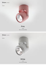 Macaron Led Downlight Surface Mounted Spot Led 360° Rotation COB Chip Indoor Lighting Background Wall Living Room Ceiling Lights