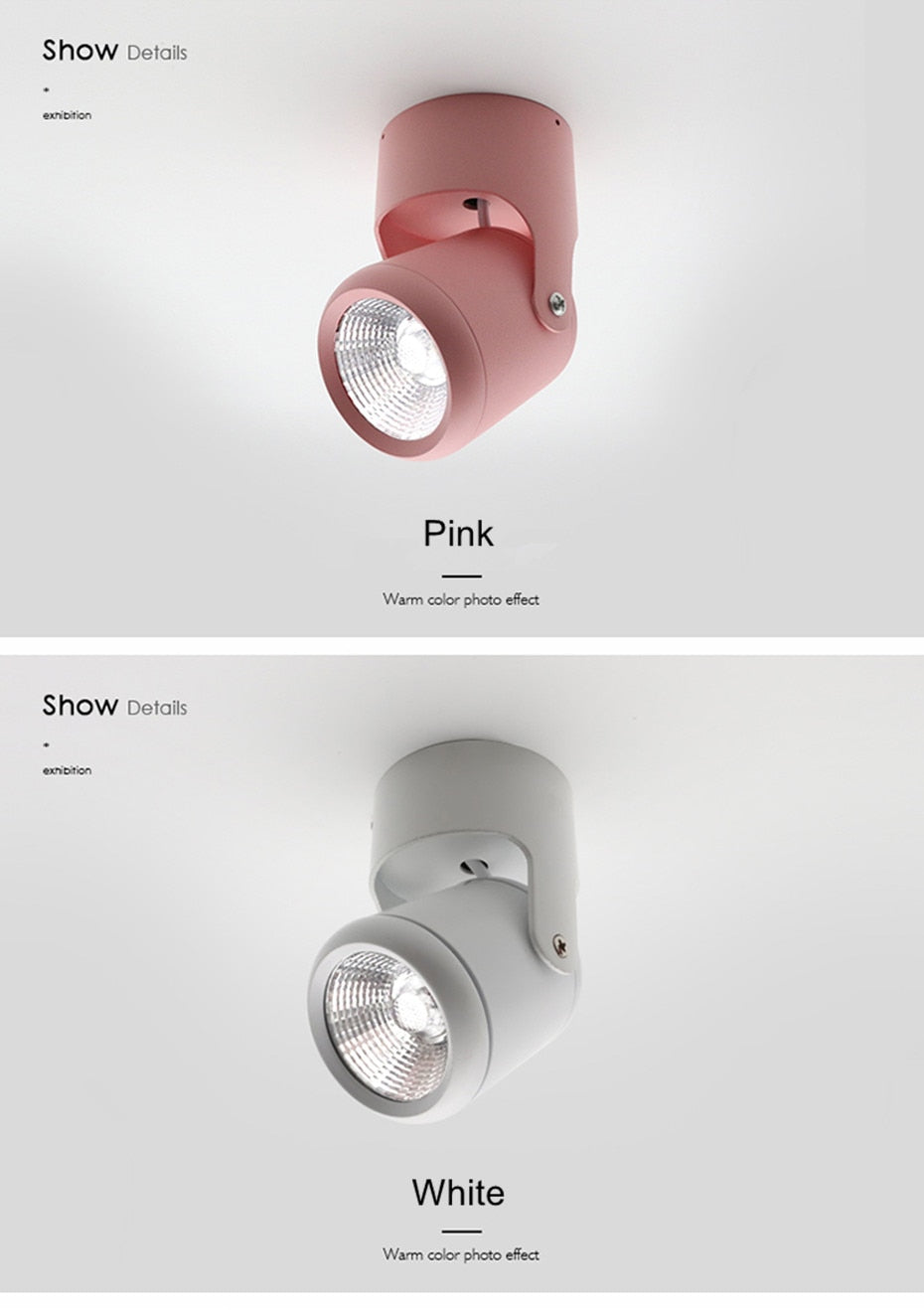 Macaron Led Downlight Surface Mounted Spot Led 360° Rotation COB Chip Indoor Lighting Background Wall Living Room Ceiling Lights