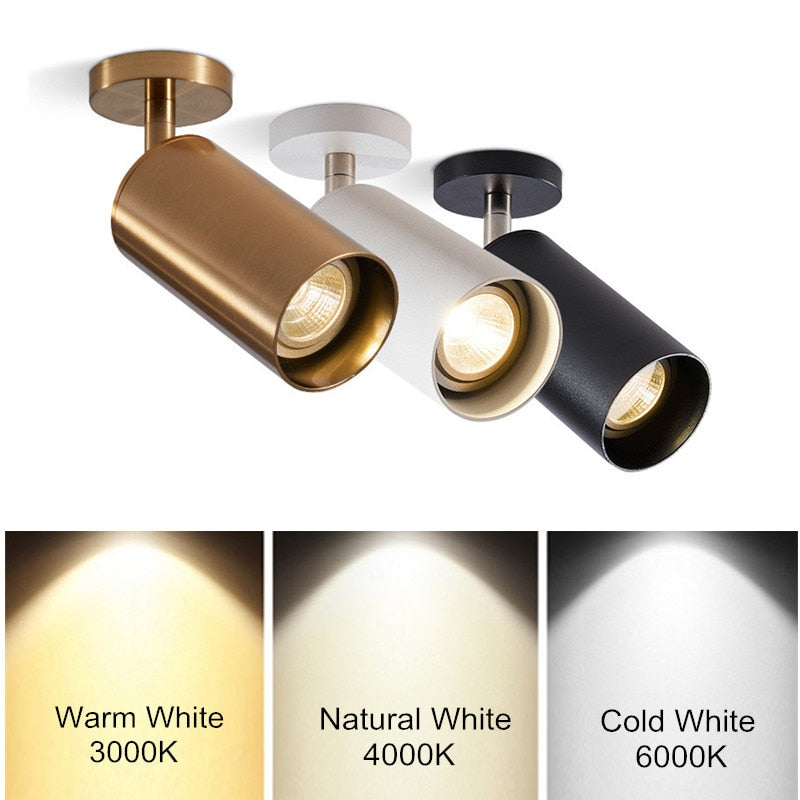 LED Downlight with 12W GU10 Bulb Replaceable 360 Degree Rotatable Surface Mounted LED Spot Light for Kitchen Living room