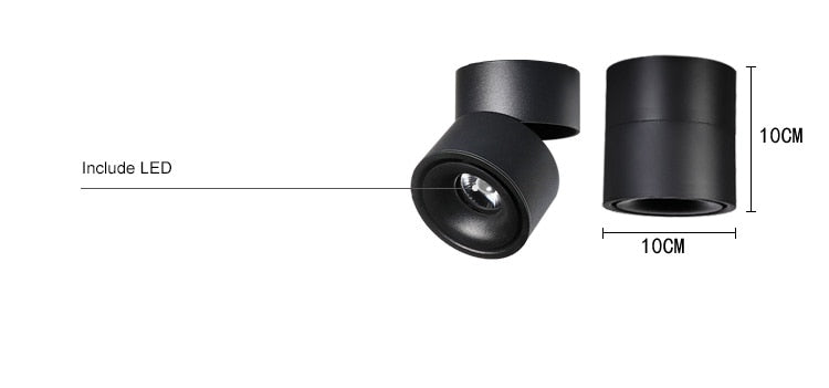 Dimmable led ceiling light 12W/18W LED surface mounted ceiling downlight lamp Foldable and 360 degree rotatable led spot light