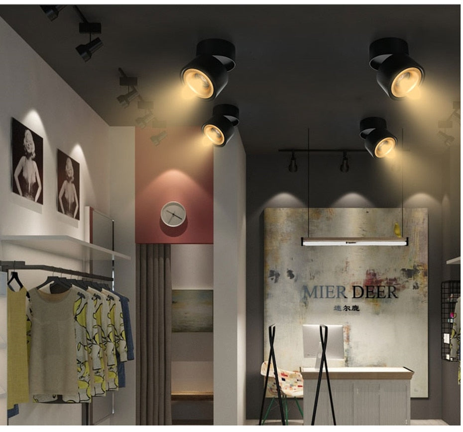 Dimmable led ceiling light 12W/18W LED surface mounted ceiling downlight lamp Foldable and 360 degree rotatable led spot light