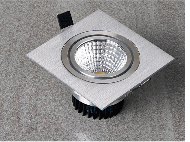 LED Square COB Downlight Dimmable AC 85-265V 7W 9W 12W Recessed Led ceiling lamp Spot light Bulbs Indoor Lighting