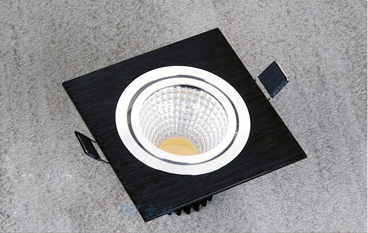 LED Square COB Downlight Dimmable AC 85-265V 7W 9W 12W Recessed Led ceiling lamp Spot light Bulbs Indoor Lighting