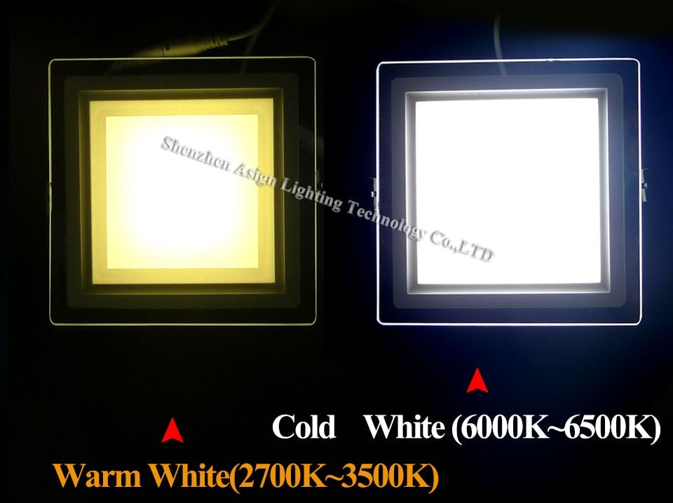 Dimmable LED Panel Downlight Square Glass Panel Lights High Brightness Ceiling Recessed Lamps For Home SMD5730 AC110V AC220V