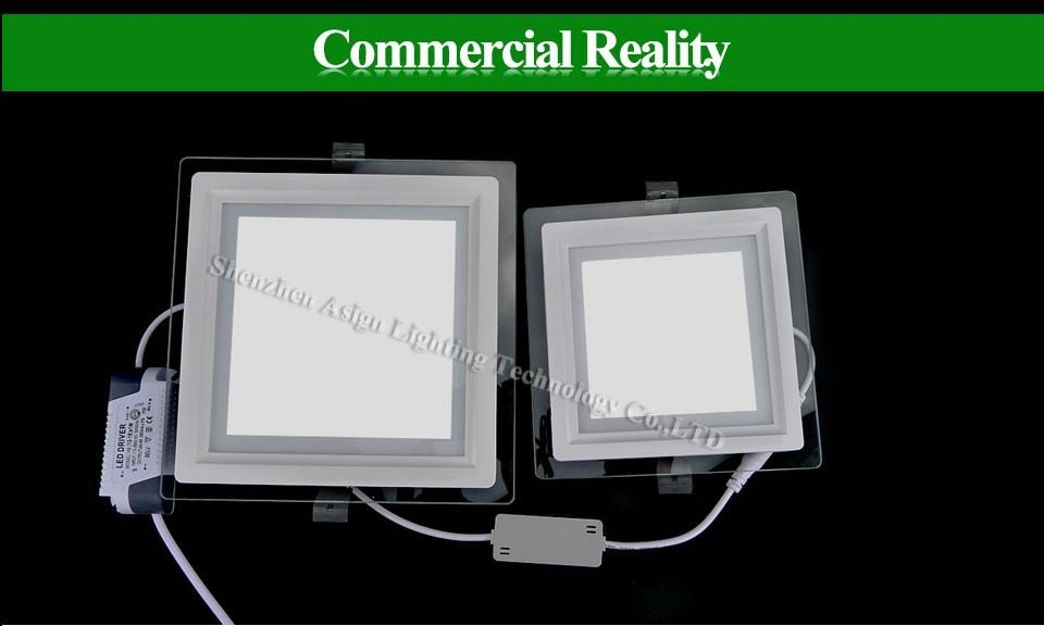 Dimmable LED Panel Downlight Square Glass Panel Lights High Brightness Ceiling Recessed Lamps For Home SMD5730 AC110V AC220V