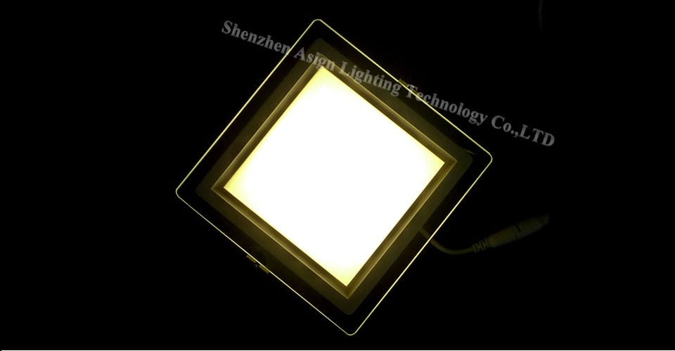 Dimmable LED Panel Downlight Square Glass Panel Lights High Brightness Ceiling Recessed Lamps For Home SMD5730 AC110V AC220V