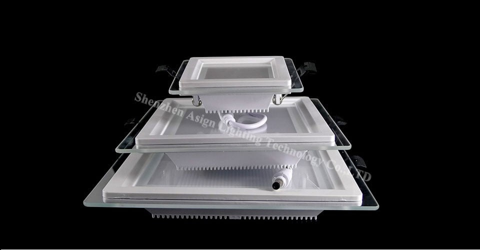 Dimmable LED Panel Downlight Square Glass Panel Lights High Brightness Ceiling Recessed Lamps For Home SMD5730 AC110V AC220V