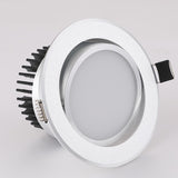Silver Round Dimmable Recessed LED COB Downlight 3W/5W/7W/12W/15W Recessed LED Ceiling Spot Light 3000K 4000K 6000K AC90-265V