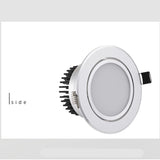 Silver Round Dimmable Recessed LED COB Downlight 3W/5W/7W/12W/15W Recessed LED Ceiling Spot Light 3000K 4000K 6000K AC90-265V
