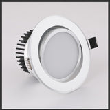 Silver Round Dimmable Recessed LED COB Downlight 3W/5W/7W/12W/15W Recessed LED Ceiling Spot Light 3000K 4000K 6000K AC90-265V