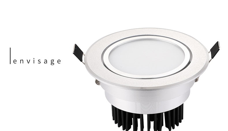 Silver Round Dimmable Recessed LED COB Downlight 3W/5W/7W/12W/15W Recessed LED Ceiling Spot Light 3000K 4000K 6000K AC90-265V