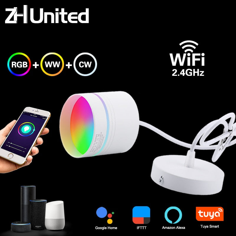 Modern LED Downlight Smart 2.4GHZ chandelie WIFI living room, 9W bedroom Kitchen RGB Warm Cool light Work with TUYA Google Home