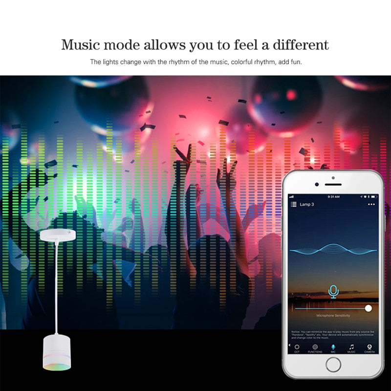 Modern LED Downlight Smart 2.4GHZ chandelie WIFI living room, 9W bedroom Kitchen RGB Warm Cool light Work with TUYA Google Home