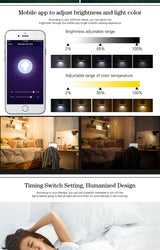 Modern LED Downlight Smart 2.4GHZ chandelie WIFI living room, 9W bedroom Kitchen RGB Warm Cool light Work with TUYA Google Home