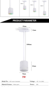 Modern LED Downlight Smart 2.4GHZ chandelie WIFI living room, 9W bedroom Kitchen RGB Warm Cool light Work with TUYA Google Home