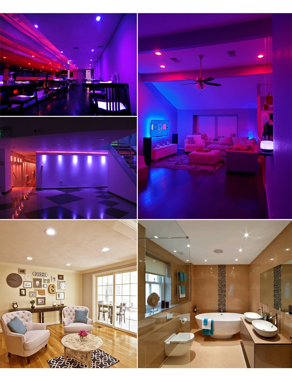 Spot LED Downlights Recessed LED Smart Dimmable Ceiling Lamp 7W Round Light Bulb 220V 110V Indoor Lighting Warm White Cold White