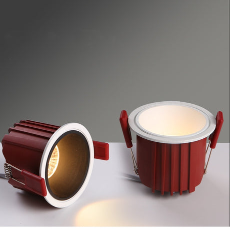 Frameless Anti Glare Lens COB Recessed Downlight dimmable 9W 12W Round LED Ceiling Spot Light 220/110VBedroom Picture Background