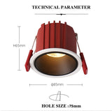 Frameless Anti Glare Lens COB Recessed Downlight dimmable 9W 12W Round LED Ceiling Spot Light 220/110VBedroom Picture Background