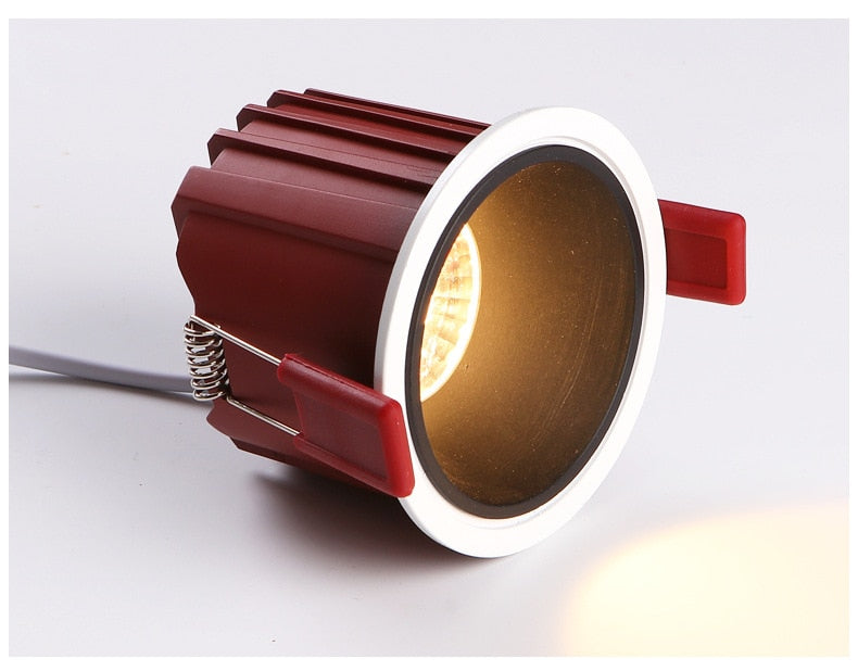 Frameless Anti Glare Lens COB Recessed Downlight dimmable 9W 12W Round LED Ceiling Spot Light 220/110VBedroom Picture Background