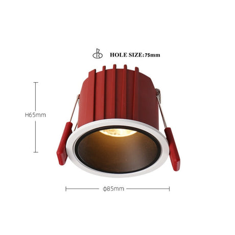 Frameless Anti Glare Lens COB Recessed Downlight dimmable 9W 12W Round LED Ceiling Spot Light 220/110VBedroom Picture Background