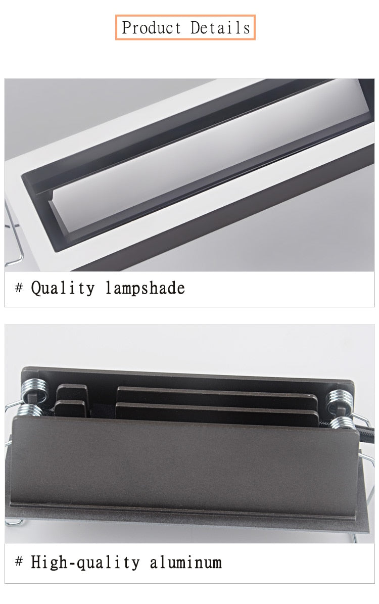 Mordern Linear Line Lamp Embedded Ceiling Downlight Polarized Lights Linear Wall Wash LED 10W 20W 30W Indoor Lighting Rec