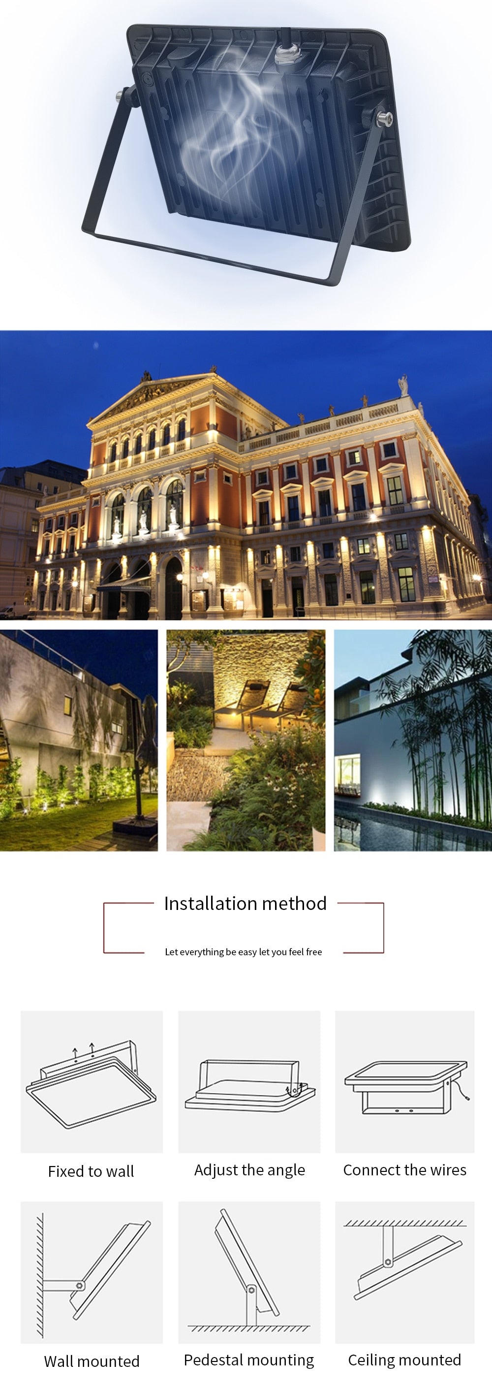 Led Flood Light AC220V 15W 25W 45W 75W 120W Reflector Spotlight Floodlights IP66 Waterproof Outdoor Lighting For Street Square