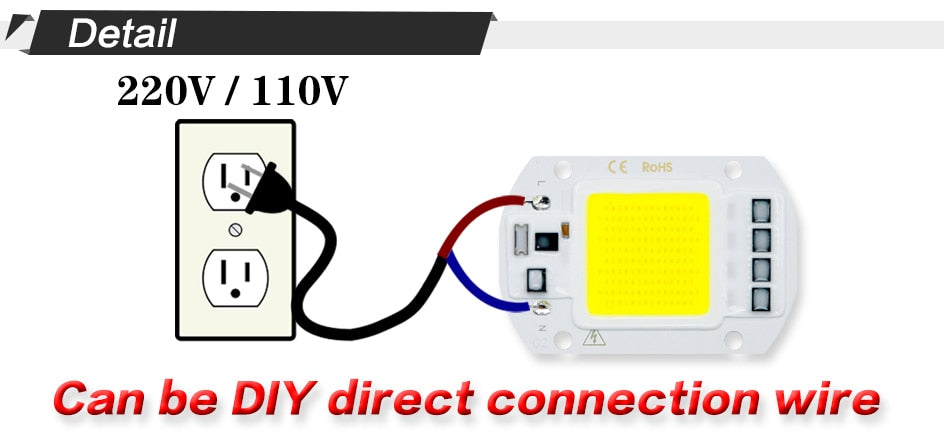 LED Chip 50W 30W 20W 10W 220V 110V COB CHIP LED Lamp For Flood light Spotlight Accessories DIY No Need Driver Matrix Lighting