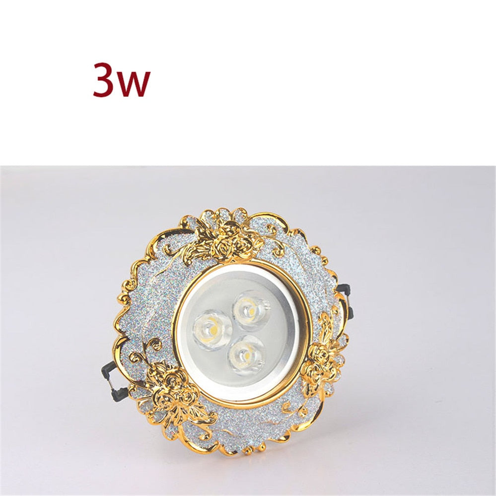 European Luxury Resin Gold Garland Ceiling Lamp 7.5 Cm Hole Living Room Tv Background Wall Indoor Decoration Embedded Spotlights Round