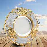 European Luxury Resin Gold Garland Ceiling Lamp 7.5 Cm Hole Living Room Tv Background Wall Indoor Decoration Embedded Spotlights Round