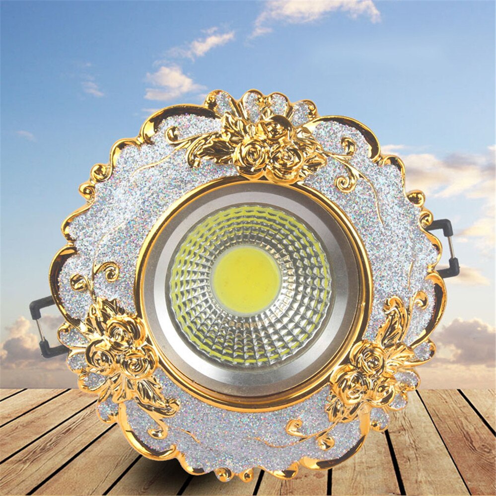 European Luxury Resin Gold Garland Ceiling Lamp 7.5 Cm Hole Living Room Tv Background Wall Indoor Decoration Embedded Spotlights Round