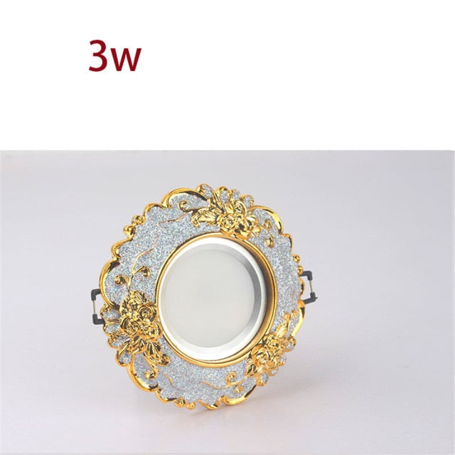 European Luxury Resin Gold Garland Ceiling Lamp 7.5 Cm Hole Living Room Tv Background Wall Indoor Decoration Embedded Spotlights Round
