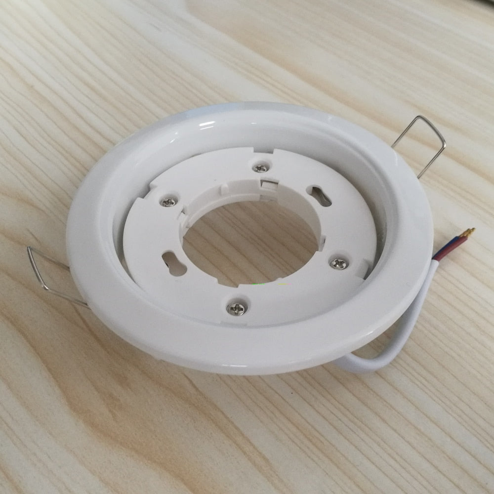 Recessed 8pcs/Lot Lamp Base GX53 Led or Halogen Downlight as Fixture White Chrome Color Body Indoor Lighting