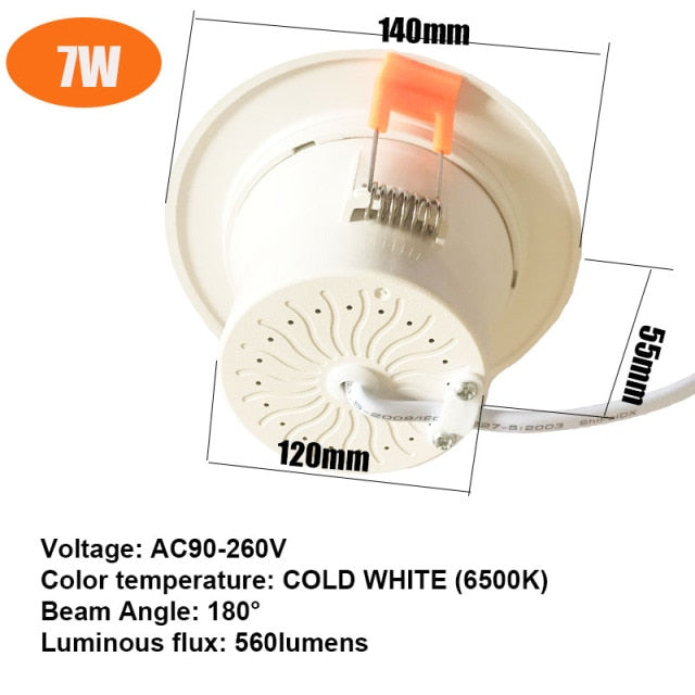 Radar Motion Sensor LED Downlight 5W 7W Round Recessed Led Bulb 110/220V Radar Sensor Light for Indoor Aisle Corridor Verandah