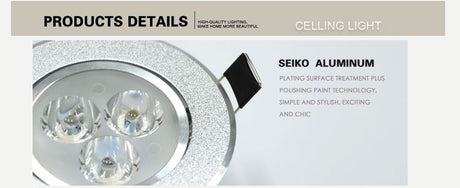 Ceiling downlight Epistar LED ceiling lamp Silver Decoration Recessed Spot light AC165-240v for home illumination led bulb light