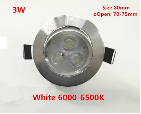Ceiling downlight Epistar LED ceiling lamp Silver Decoration Recessed Spot light AC165-240v for home illumination led bulb light
