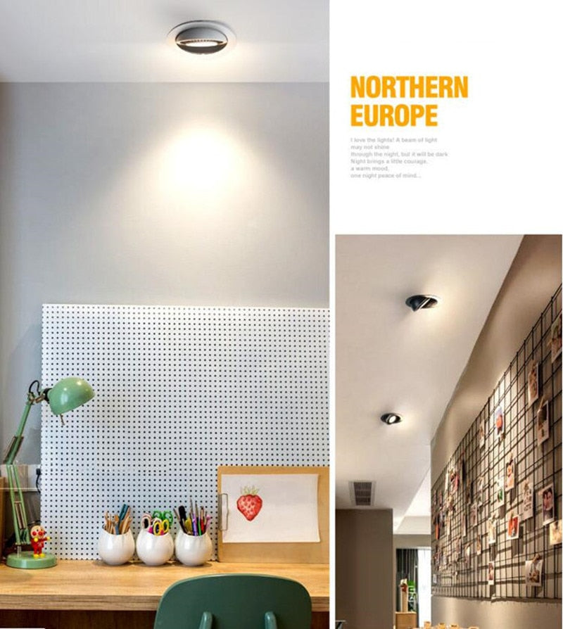 Dimmable Rotatable Angle Adjustable LED Recessed Downlights 18W 15W 12W 9W 7W COB Ceiling Lamp Spot Lights For Home Lighting