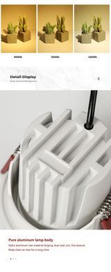 Angle Adjustable Anti-glare Square LED COB Recessed Downlight 7W 10W 12W 20W LED Ceiling Spot Light Kitchen Living room Indoor