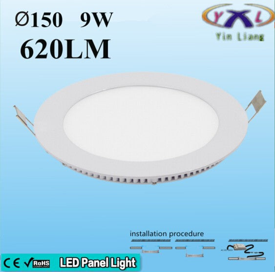 Hot Ultra Thin Design 3W 4W 6W 9W 12W 15W 18W LED Surface Ceiling Recessed Grid Downlight / Round Panel Light Aluminum Shell