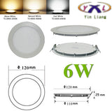 Hot Ultra Thin Design 3W 4W 6W 9W 12W 15W 18W LED Surface Ceiling Recessed Grid Downlight / Round Panel Light Aluminum Shell