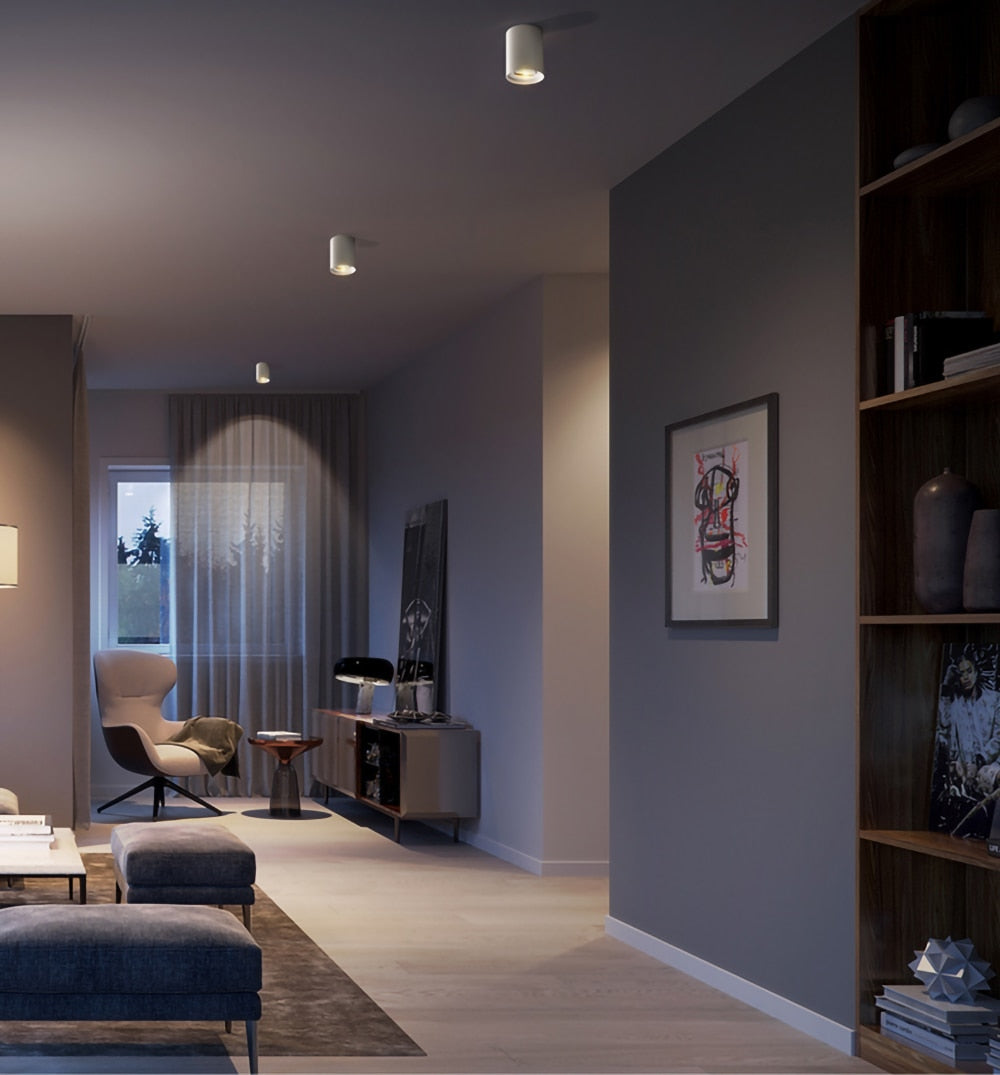 Round Surface Mounted Indoor LED Downlight With Replaceable GU10 Bulb 7W 10W 12W Ceiling Spot Light AC85V-265V