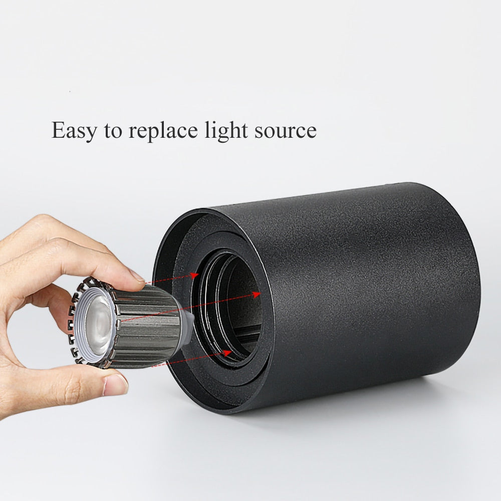 Round Surface Mounted Indoor LED Downlight With Replaceable GU10 Bulb 7W 10W 12W Ceiling Spot Light AC85V-265V